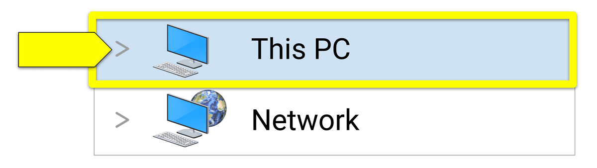 "This PC" is selected in the navigation bar.