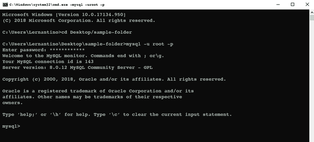 In the command line, the user is greeted with a welcome message to MySQL Shell.